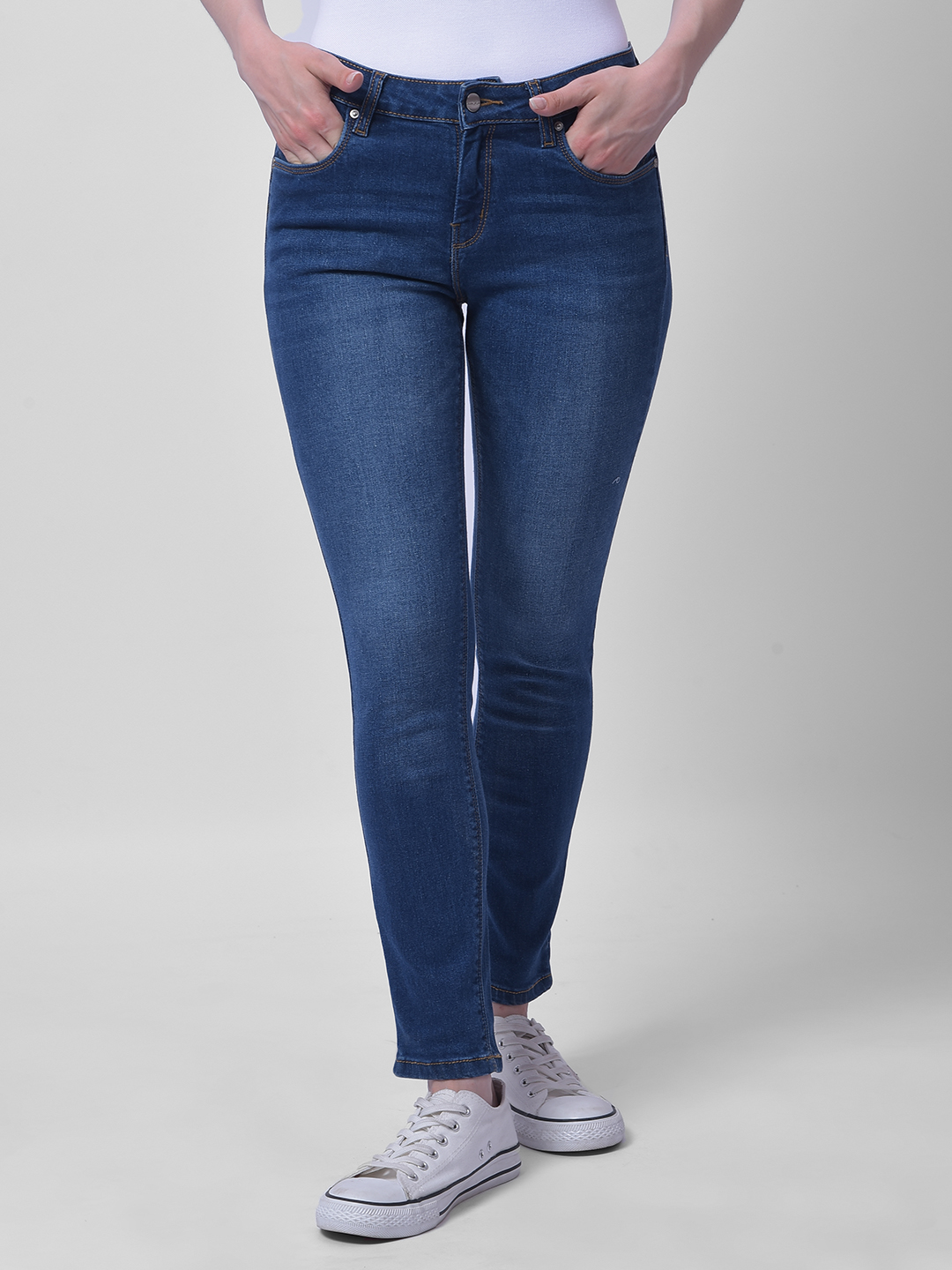Numero Uno Women Dark Blue Skinny Fit Mid-Rise Sustainable Jeans